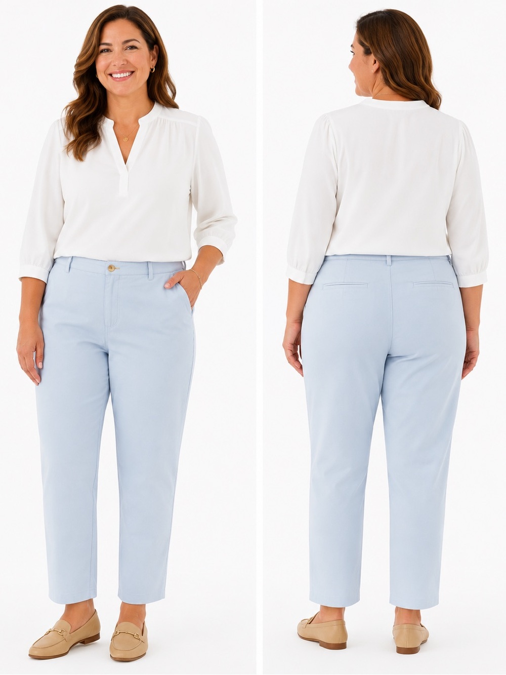 L.L. Bean Light Blue Straight Leg Pants